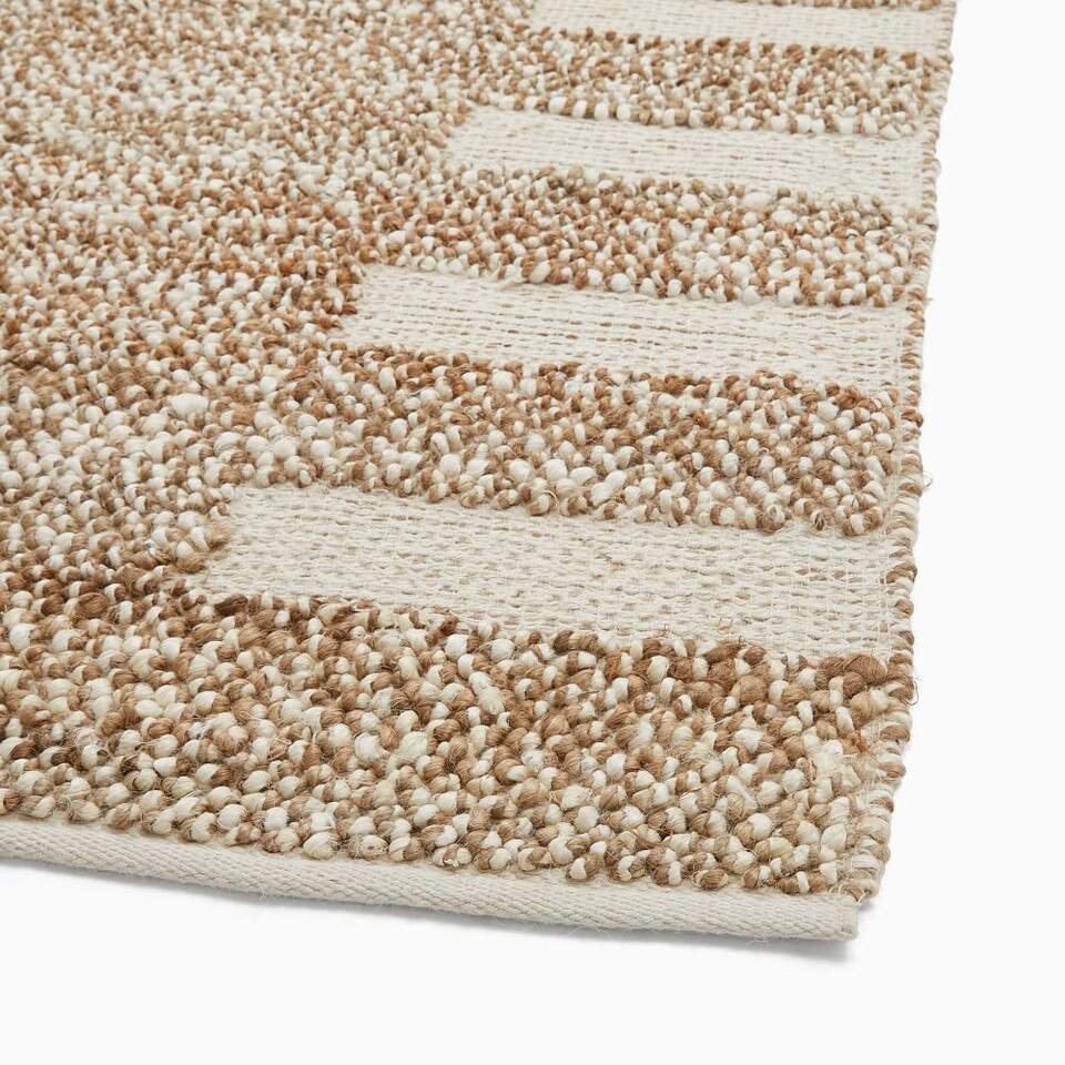 Side Stripe Jute Rug West Elm UK